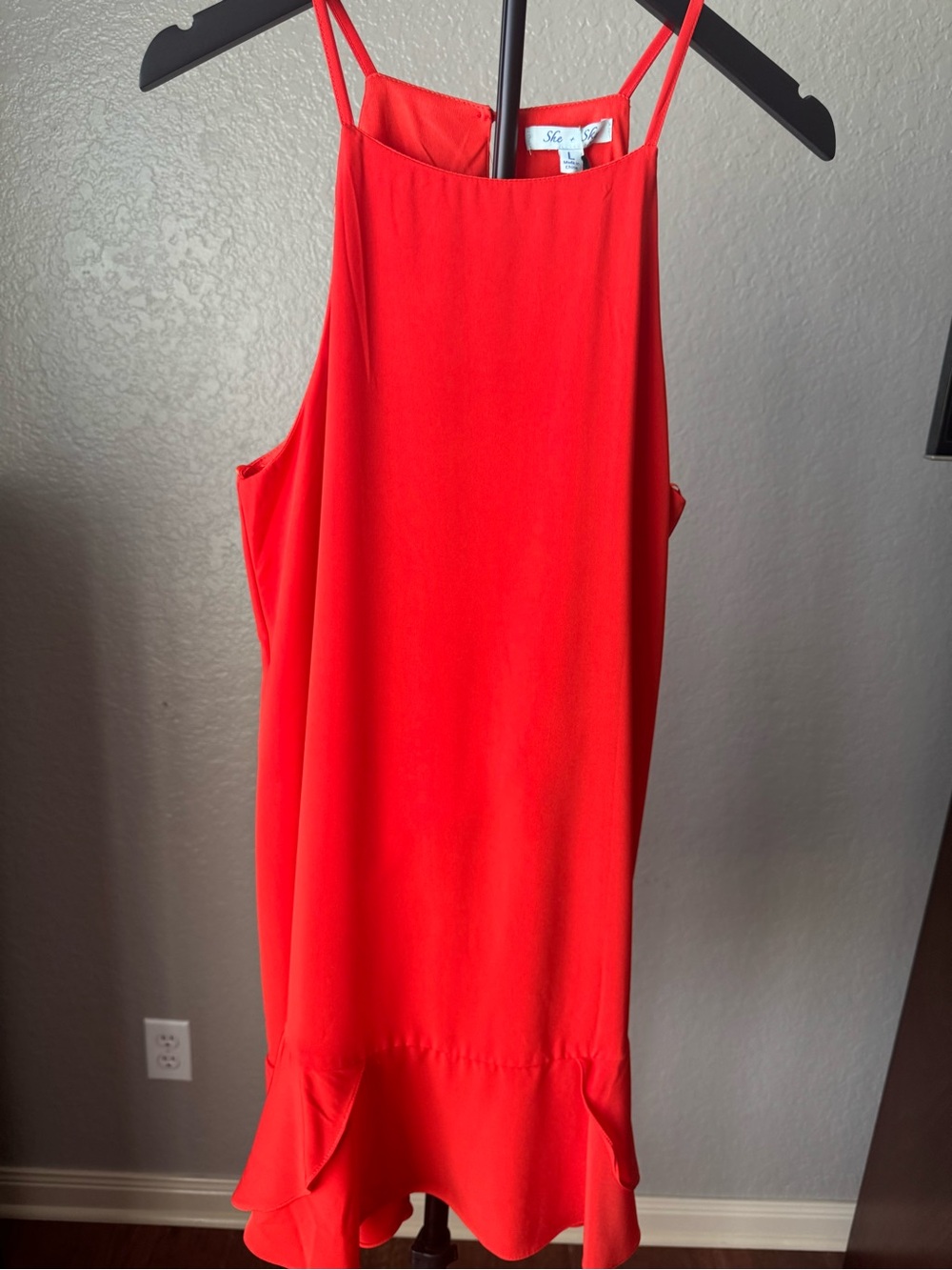 New with tag -She + Sky Red Spaghetti Strap Dress